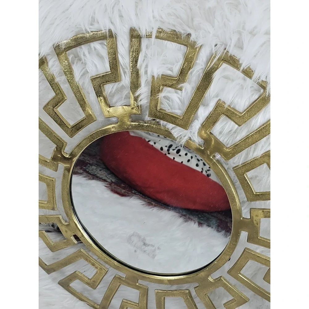 Super Nice Round Art Deco Metallic Mirror Wall Decor